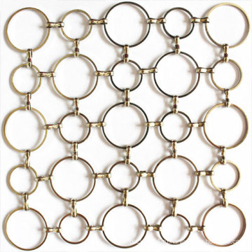 Дизайн интерьера декоративная металлическая кольцевая сетка